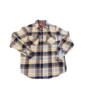 Coleman Men's Plaid Blue White Flannel‎ Long Sleeve Button Up Shirt Sz M